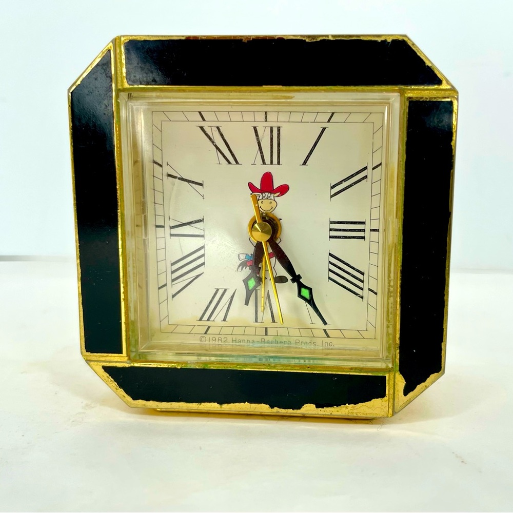 Vintage Hanna-Barbera Quick Draw McGraw Horse Travel Alarm Clock 1982 Japan